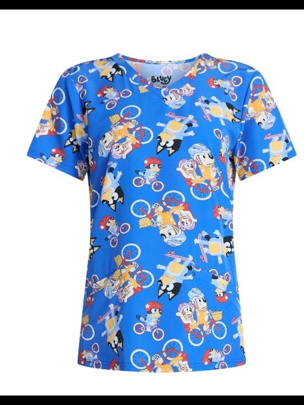 Bluey Short Sleeve Scrub Top Blue